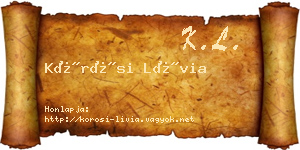 Kőrösi Lívia névjegykártya