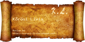 Kőrösi Lívia névjegykártya
